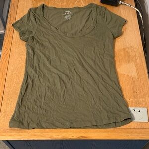 Charlotte Russe Olive Green Short Sleeve Tee